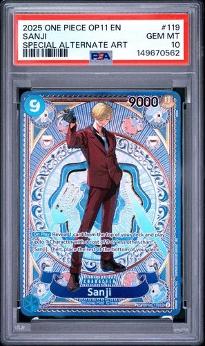 PSA 10 SANJI 119 SP OP11 A FIST OF DIVINVE SPEED ENGLISH ONE PIECE