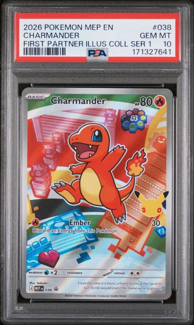 2026 POKEMON MEP EN-ME BLACK STAR PROMO #038 CHARMANDER FIRST PARTNER ILLUS COLL SER 1 PSA 10