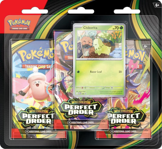 Perfect Order 3 Pack Blister [Chikorita] - ME03: Perfect Order (ME03)