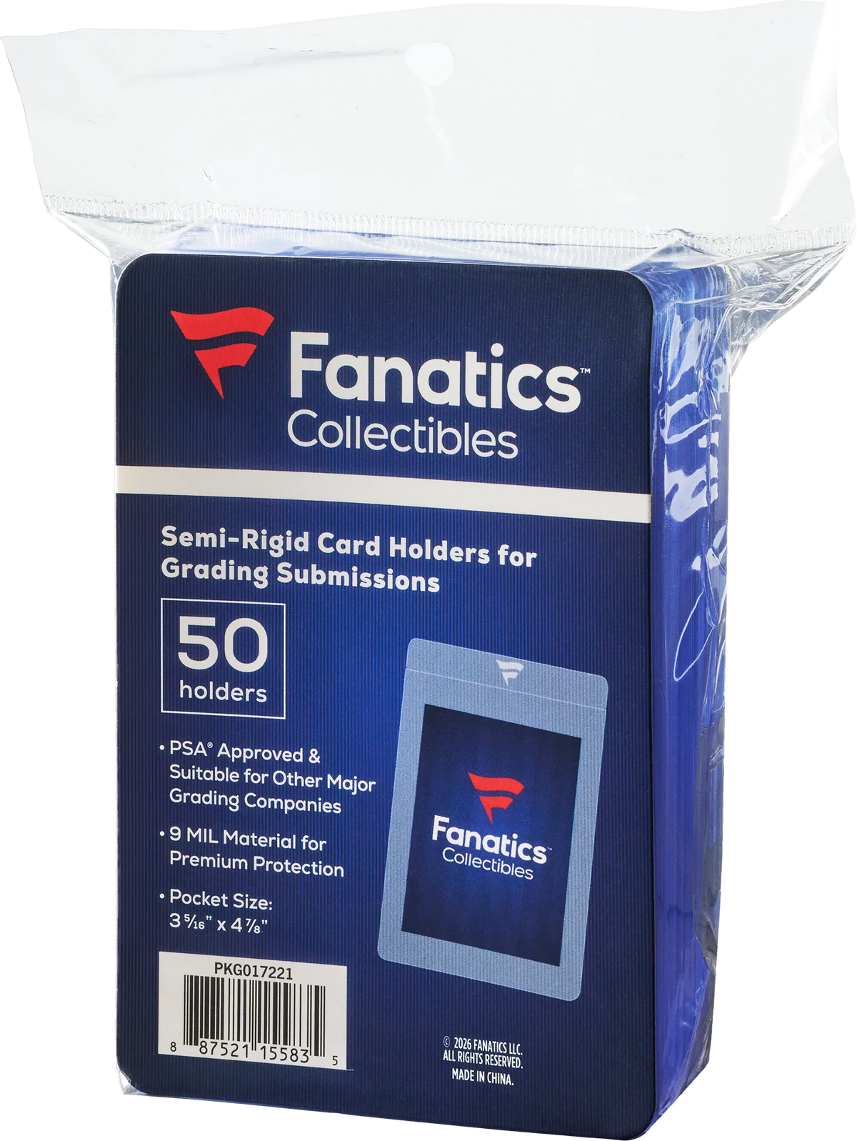 Fanatics Collectibles Semi-Rigid Card Holder No. 1 - 50 Count