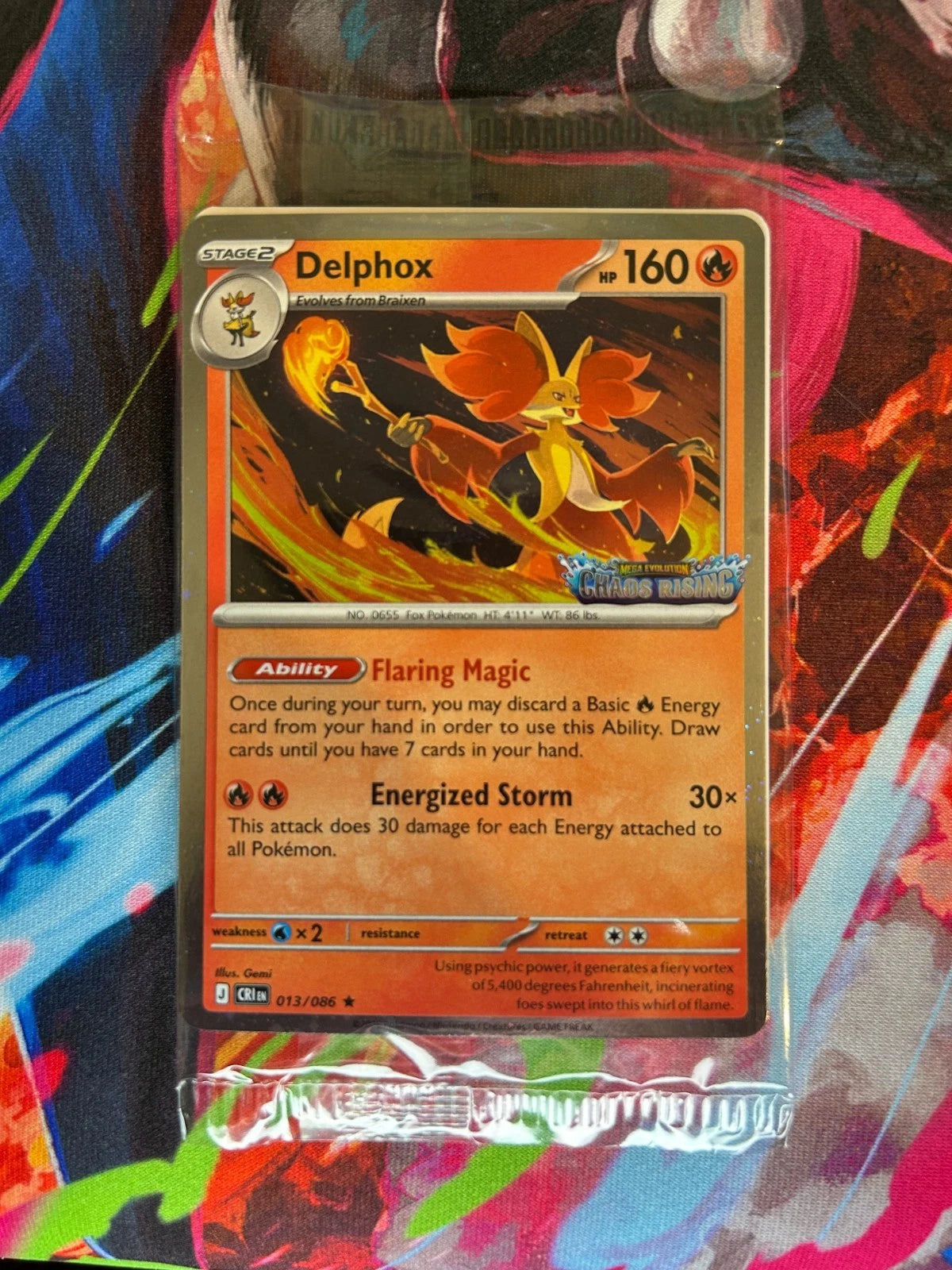 Delphox 013/086 Chaos Rising Stamped Sealed